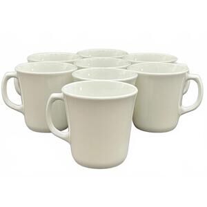 CorningWare Set of 8  3.5” White Ceramic Coffee Mugs